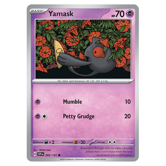 Yamask 082 card from the Pokemon set Surging Sparks