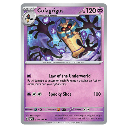 Cofagrigus 083 card from the Pokemon set Surging Sparks