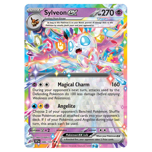 Sylveon ex 086 card from the Pokemon set Surging Sparks