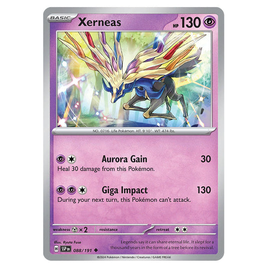 Xerneas 088 card from the Pokemon set Surging Sparks