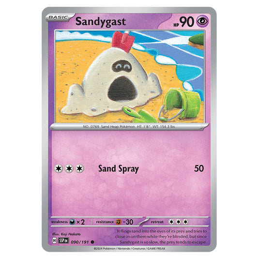 Sandygast 090 card from the Pokemon set Surging Sparks