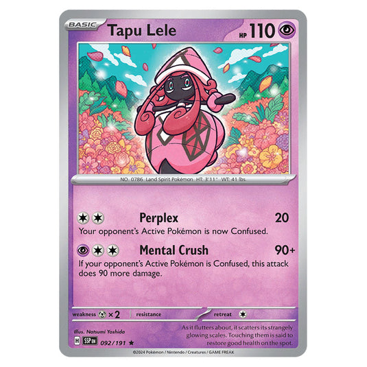 Tapu Lele 092 card from the Pokemon set Surging Sparks