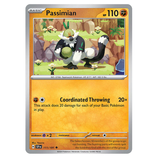 Passimian 111 card from the Pokemon set Surging Sparks