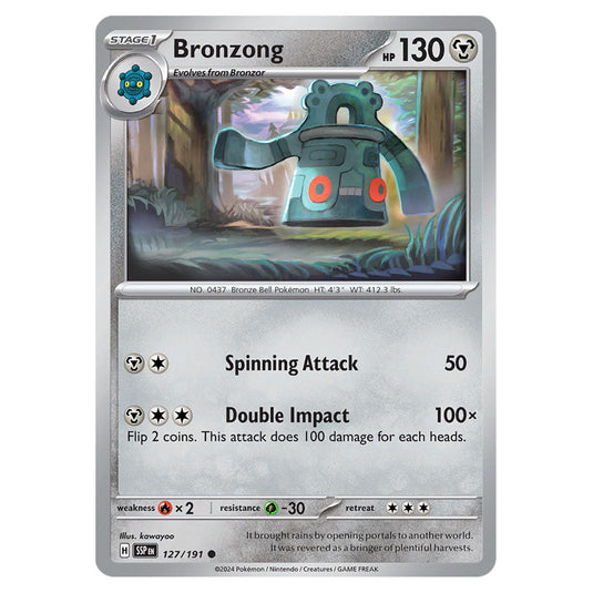 Bronzong 127 card from the Pokemon set Surging Sparks