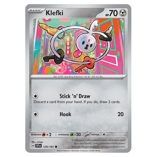 Klefki 128 card from the Pokemon set Surging Sparks