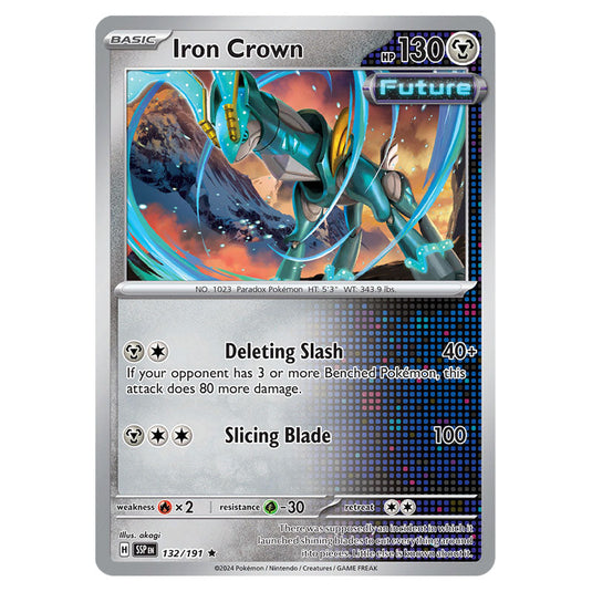 Iron Crown 132 card from the Pokemon set Surging Sparks