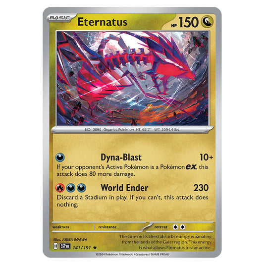 Eternatus 141 card from the Pokemon set Surging Sparks