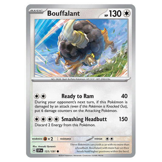 Bouffalant 151 card from the Pokemon set Surging Sparks