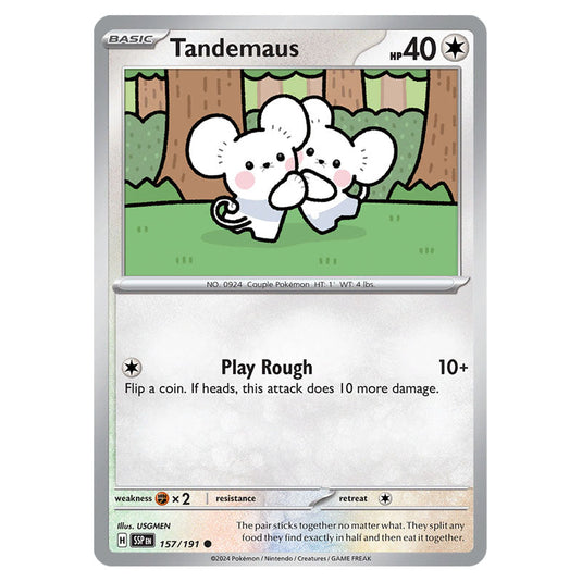 Tandemaus 157 card from the Pokemon set Surging Sparks