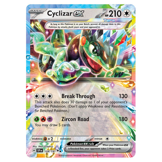 Cyclizar ex 159 card from the Pokemon set Surging Sparks