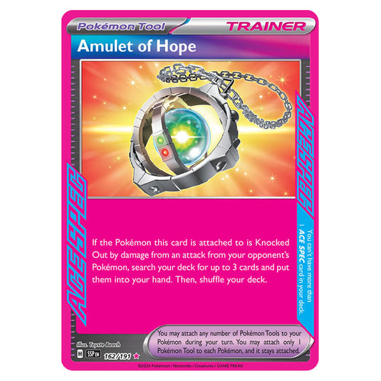 Amulet of Hope 162 card from the Pokemon set Surging Sparks