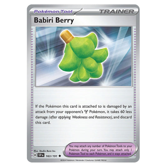 Babiri Berry 163 card from the Pokemon set Surging Sparks