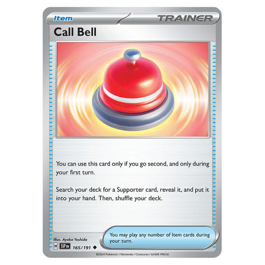 Call Bell 165 card from the Pokemon set Surging Sparks