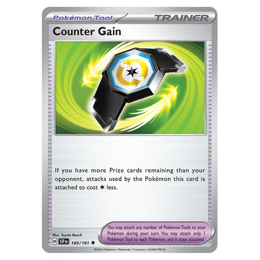 Counter Gain 169 card from the Pokemon set Surging Sparks