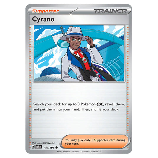 Cyrano 170 card from the Pokemon set Surging Sparks