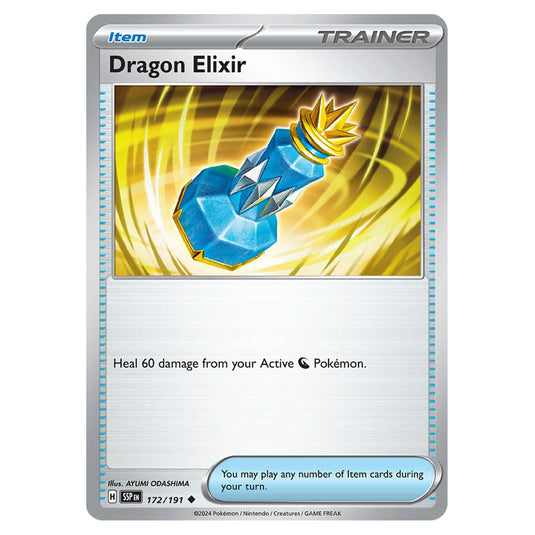 Dragon Elixir 172 card from the Pokemon set Surging Sparks