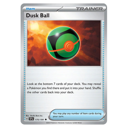 Dusk Ball 175 card from the Pokemon set Surging Sparks