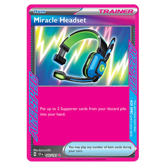 Miracle Headset 183 card from the Pokemon set Surging Sparks