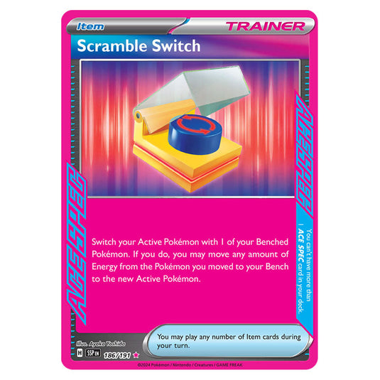 Scramble Switch 186 card from the Pokemon set Surging Sparks