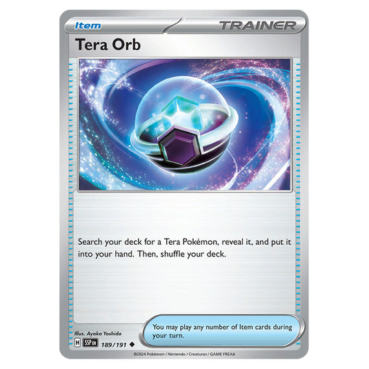 Tera Orb 189 card from the Pokemon set Surging Sparks