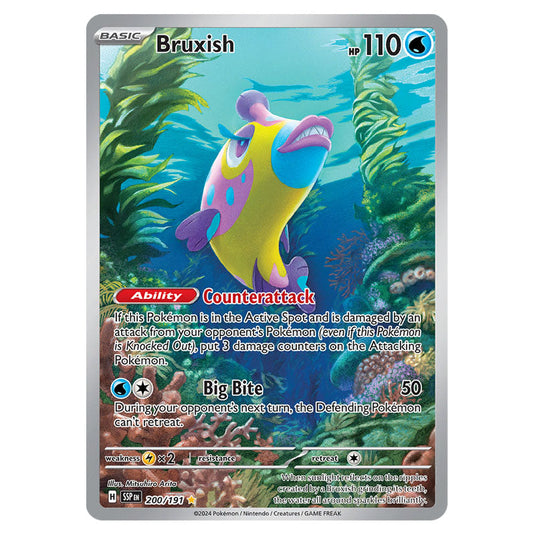 Bruxish 200 card from the Pokemon set Surging Sparks