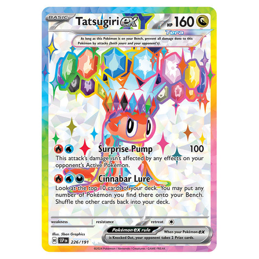 Tatsugiri ex 226 card from the Pokemon set Surging Sparks