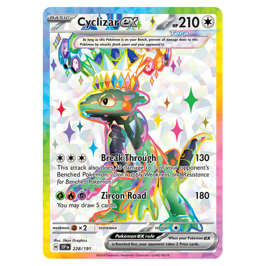 Cyclizar ex 228 card from the Pokemon set Surging Sparks