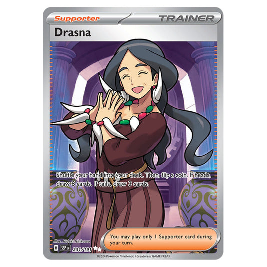 Drasna 231 card from the Pokemon set Surging Sparks