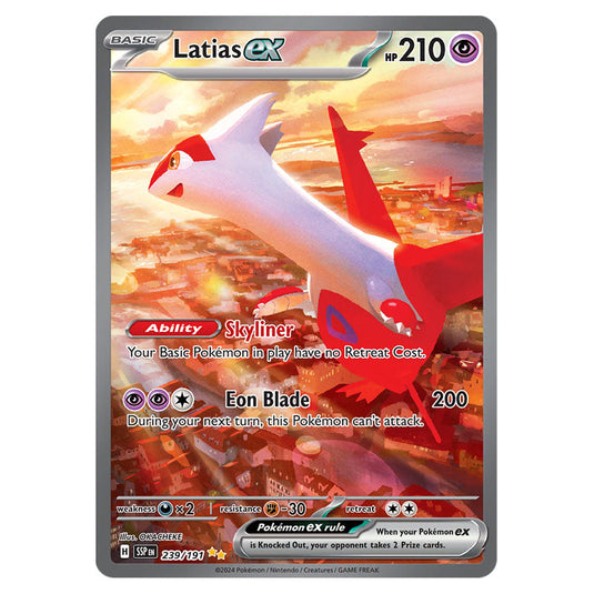 Latias ex 239 card from the Pokemon set Surging Sparks