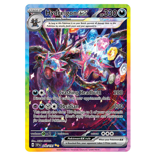 Hydreigon ex 240 card from the Pokemon set Surging Sparks