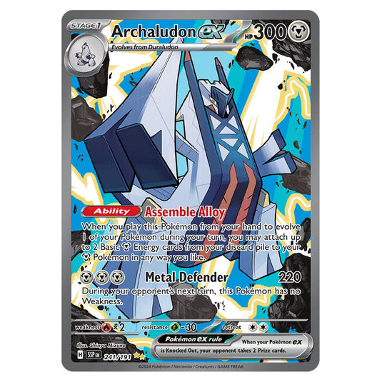 Archaludon ex 241 card from the Pokemon set Surging Sparks