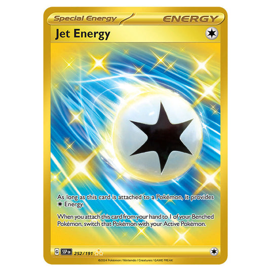 Jet Energy 252 card from the Pokemon set Surging Sparks