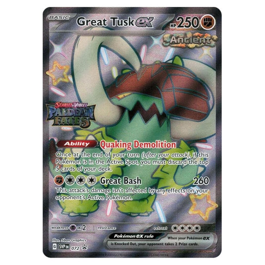 Pokemon - Scarlet & Violet - SVP - Black Star Promos - Great Tusk ex - SVP072 (Stamped)
