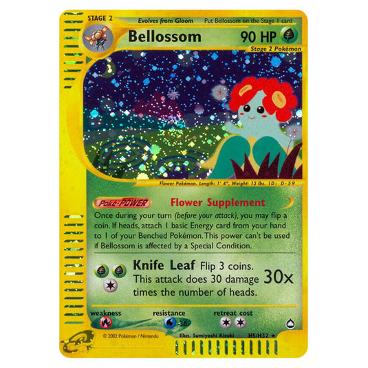 Bellossom H5 card from the Pokemon set Aquapolis