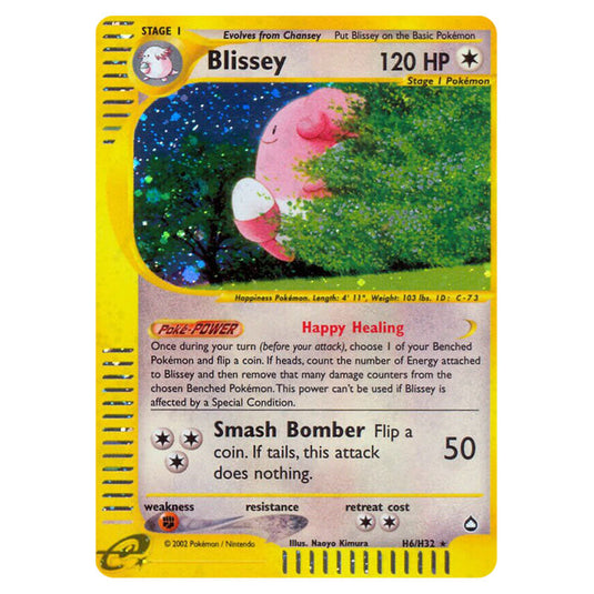Blissey H6 card from the Pokemon set Aquapolis
