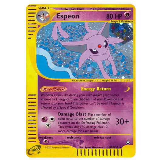 Espeon H9 card from the Pokemon set Aquapolis