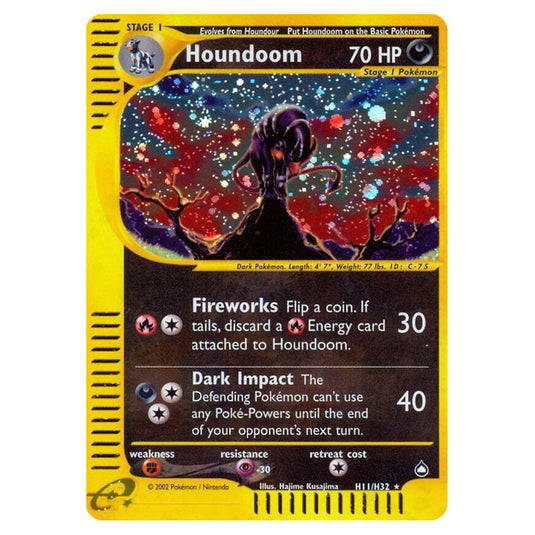 Houndoom H11 card from the Pokemon set Aquapolis