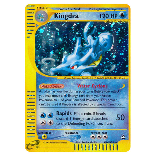 Kingdra H14 card from the Pokemon set Aquapolis