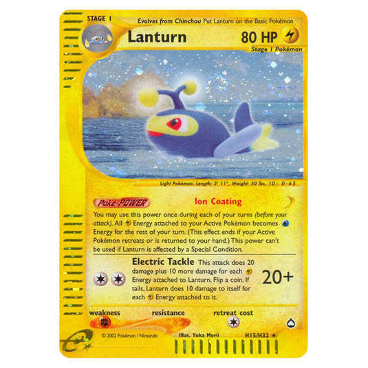 Lanturn H15 card from the Pokemon set Aquapolis