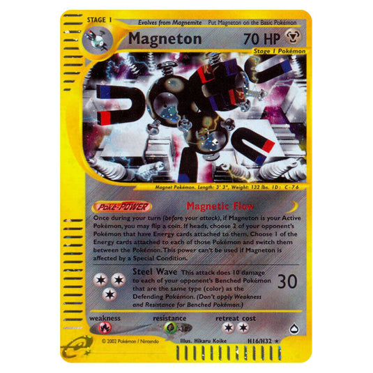 Magneton H16 card from the Pokemon set Aquapolis