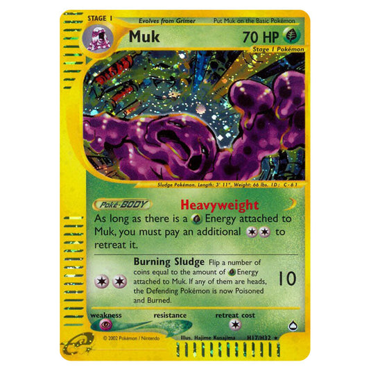 Muk H17 card from the Pokemon set Aquapolis