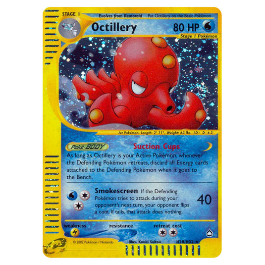 Octillery H20 card from the Pokemon set Aquapolis