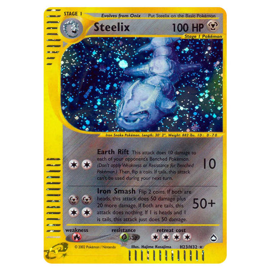 Steelix H23 card from the Pokemon set Aquapolis