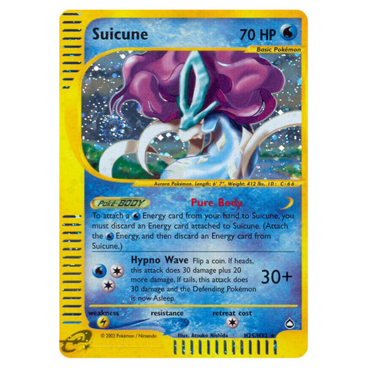 Suicune H25 card from the Pokemon set Aquapolis