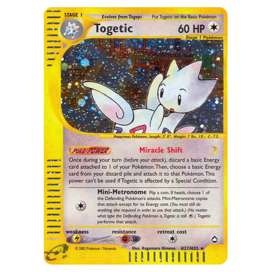 Togetic H27 card from the Pokemon set Aquapolis