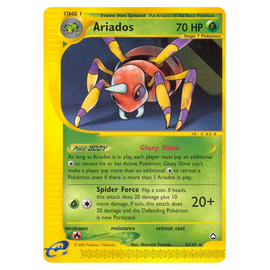 Ariados 003 card from the Pokemon set Aquapolis
