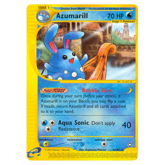 Azumarill 004 card from the Pokemon set Aquapolis