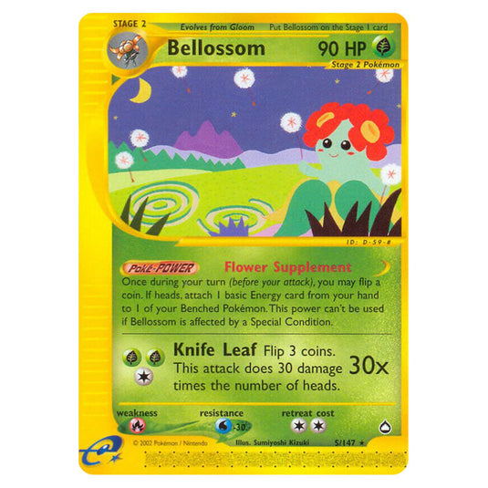 Bellossom 005 card from the Pokemon set Aquapolis