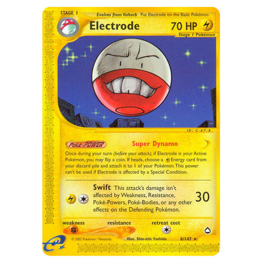 Electrode 008 card from the Pokemon set Aquapolis