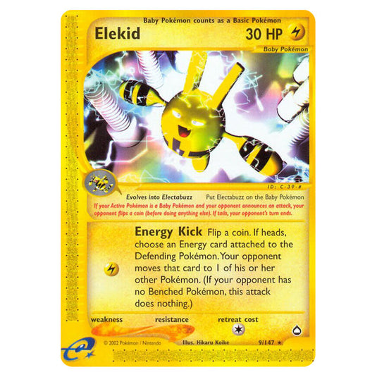 Elekid 009 card from the Pokemon set Aquapolis